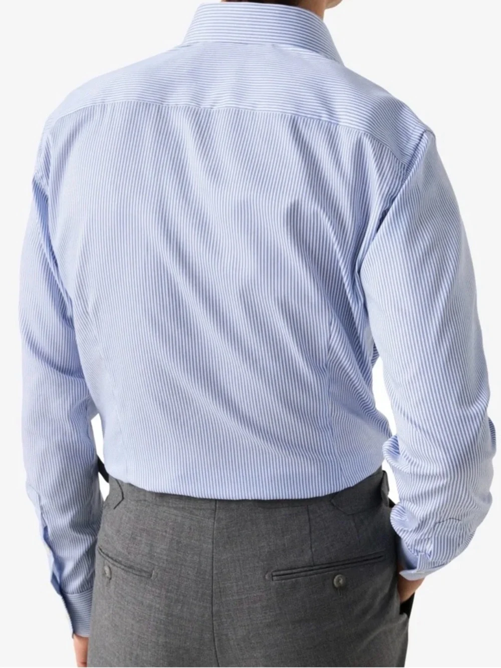 Eton Light Blue Fine-Stripe Men's Dress Shirt Neck Size 40/15 3/4 - Picture 6 of 16